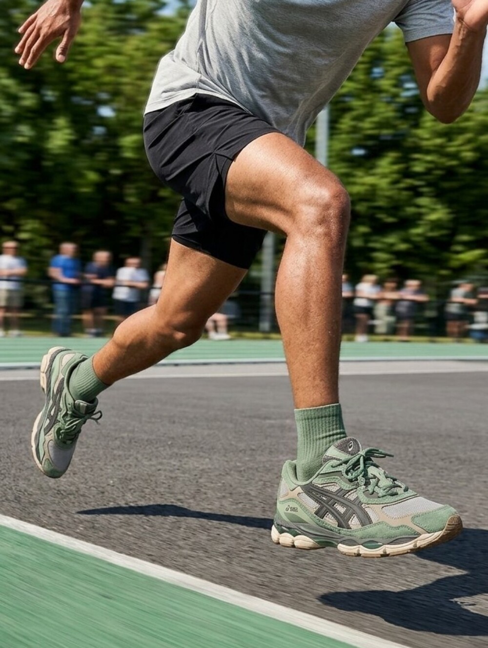 Asics Sneakers in Green and Gray